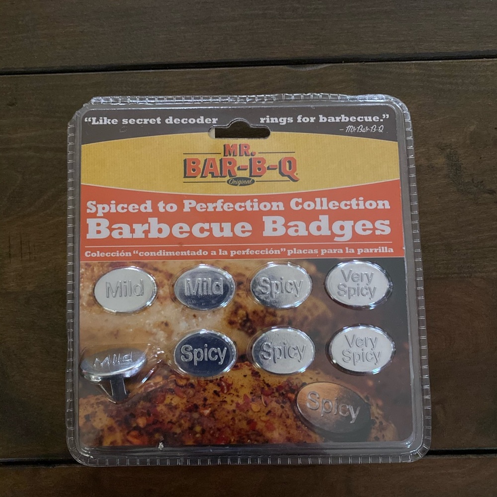 Mr. Bar-B-Q Barbecue Labels Badges 8-piece Set NWT